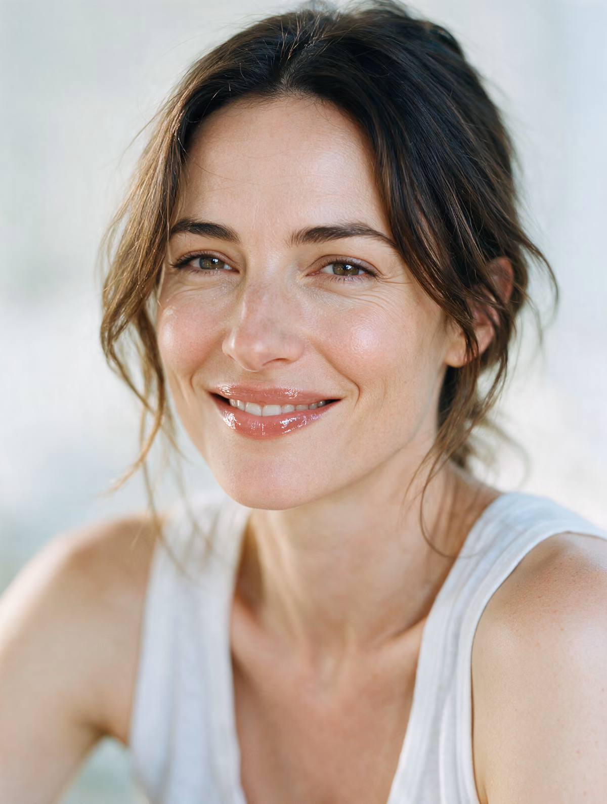 Woman with a soft natural smile